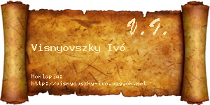 Visnyovszky Ivó névjegykártya